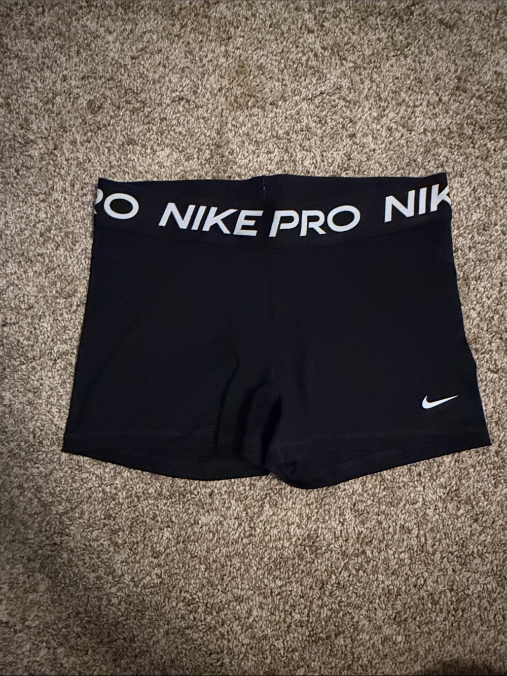 Nike Black Women's Pro Compression Bike Shorts with White Logo
